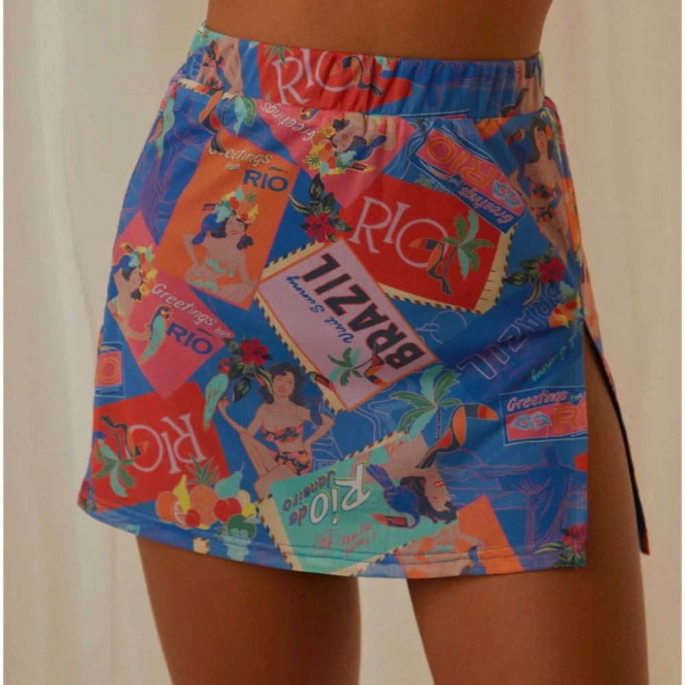 Peppermayo / Locals Only Mesh Mini Skirt Postcard Travels Size 2 Small
